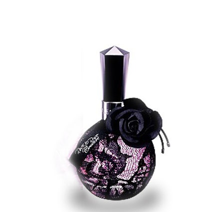 black lace flower cover perfume bottle with caps round design perfume bottle