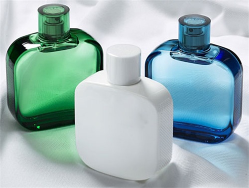 square empty perfume bottle with square glass lids
