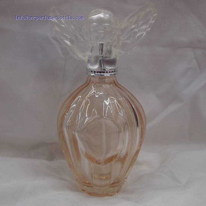 round shape perfume bottle with angel cap design