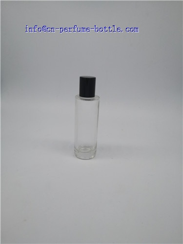 transparent glass perfume bottle