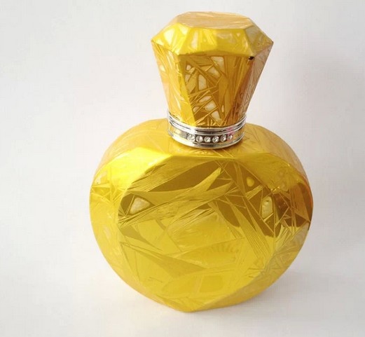 shining gold color women perfume bottle design