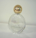 UV round gloden cap with 50ml round perfume bottle design