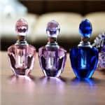 empty crystal perfume bottles