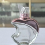 apple shape perfume bottle design with shining shoulder and transparent acrylic cap for customer oem